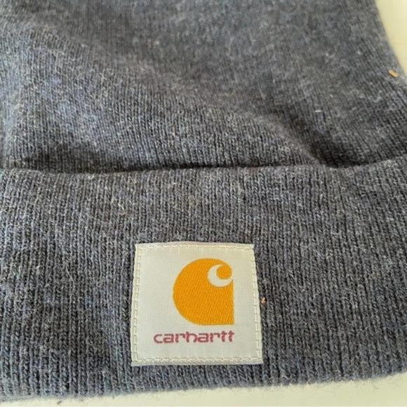 Carhartt Beanie Navy Blue Knit Winter Stocking Hat Unisex One Size Fits All - Picture 4 of 5